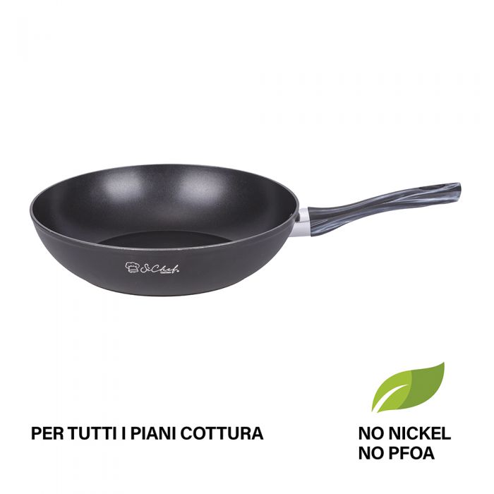 Wok saltapasta 28 cm antiaderente in alluminio forgiato fond