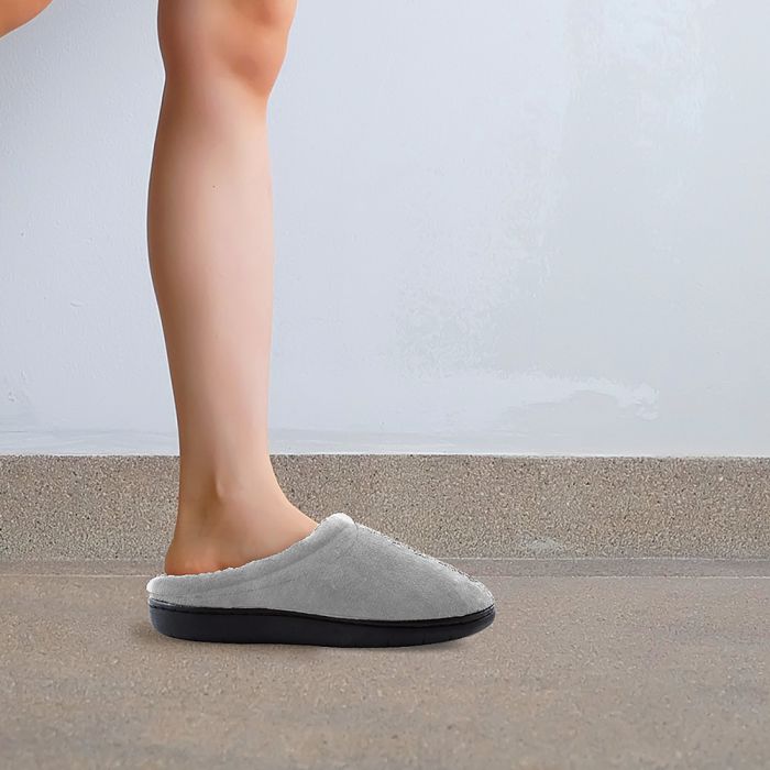 Pantofole riposanti in tessuto effetto velluto suola in gel