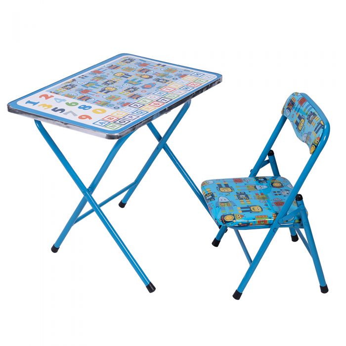 Tavolo e sedia per bambini struttura in acciaio richiudibile