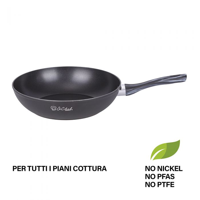 Wok saltapasta Ø 28 cm antiaderente induzione in allumi