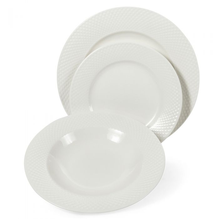 Servizio piatti 12 pezzi in new bone china Blanco