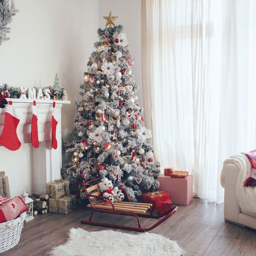 HENGMEI Albero di Natale artificiale in PVC, con illuminazione
