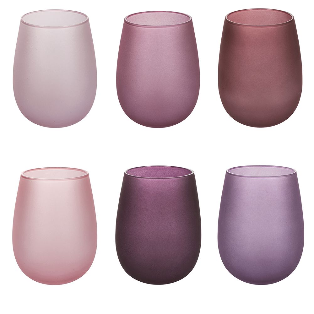 Set 6 Bicchieri In Vetro Honey Chocolate | Effetto Diamante | 300 Ml | Lavabili In Lavastoviglie | Colore Cioccolato