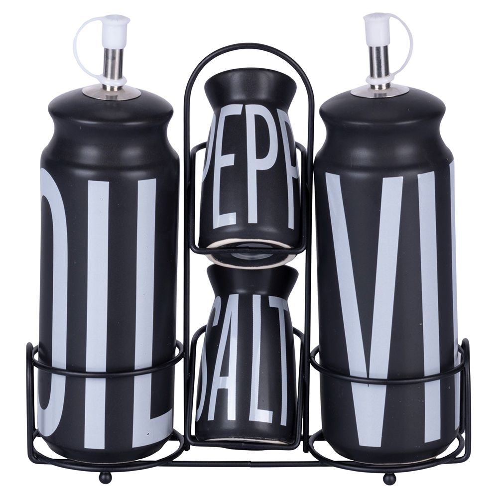 Menage Set Olio Aceto Sale E Pepe In Gres Villa D'este Home Tivoli Con Stand 87597776