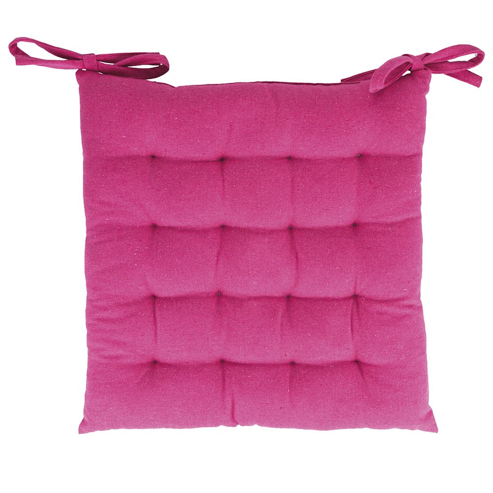 Cuscini Per Sedie Da Giardino 40x40 Cm, A Righe Rosa E Bianco, Con Lacci Di Fissaggio, Imbottitura In Poliestere - 3