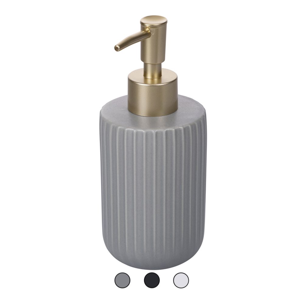 Set Accessori Bagno In Resina 5 Pezzi Con Design Magnolia – Erogatore Sapone, Portaspazzolino, 2 Bicchieri E Portasapone