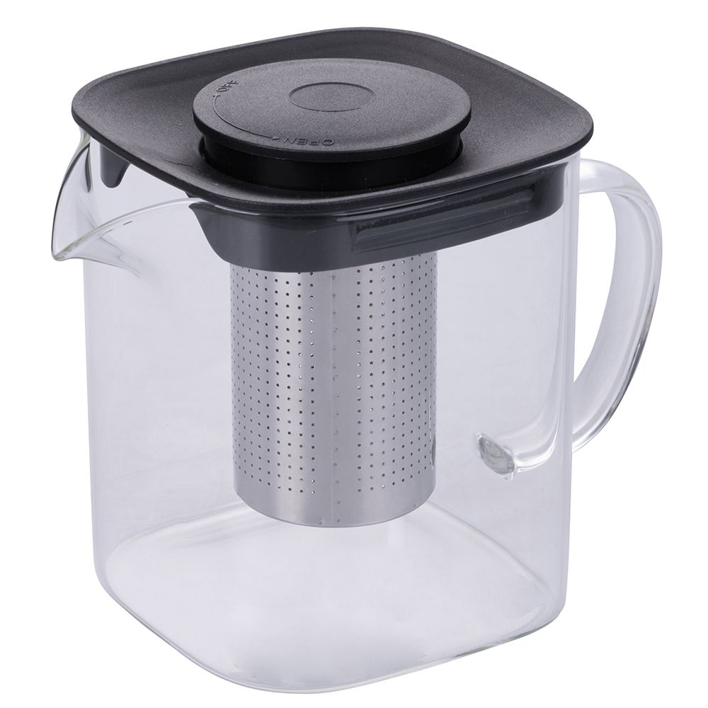 Teiera Quadrata In Vetro Con Infusore, Colino Per Teiera In Borosilicato Da 550 Ml Vasi Trasparenti Per Foglie Sfuse~p120399408