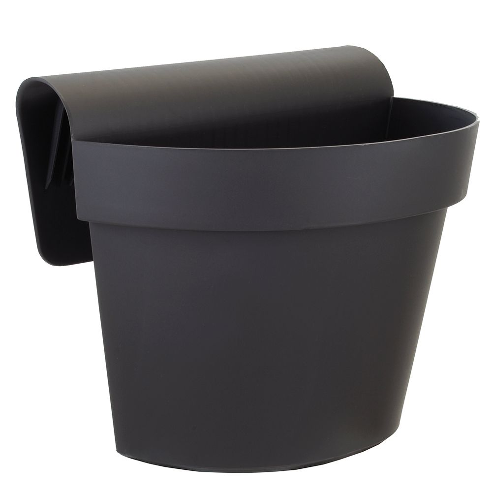 Vaso Alto Sahara Con Motivo Ondulato - Antracite, 57 Cm, In Plastica Resistente UV Con Insertto