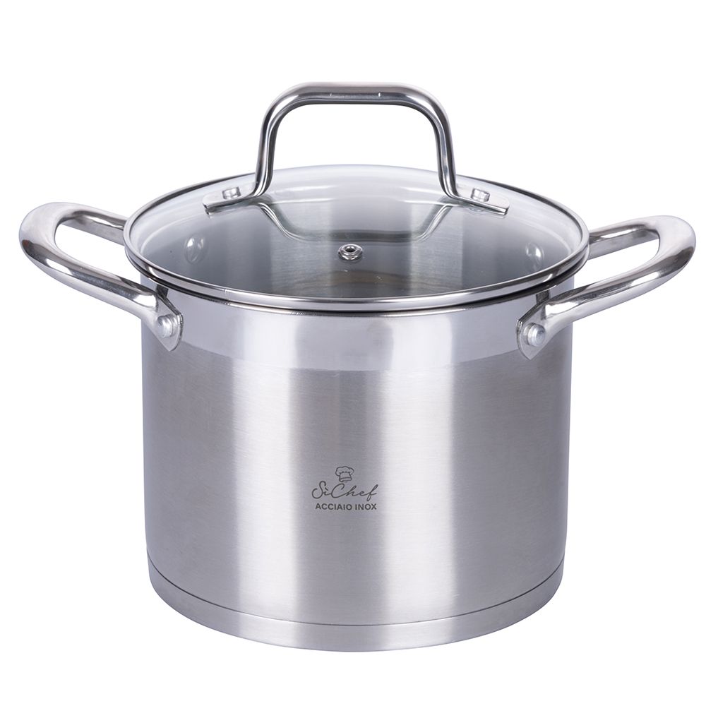 Gerlach Pentola Simple 24 Cm Con Coperchio – Acciaio Inox 18/10, 2 Litri, Adatta A Induzione