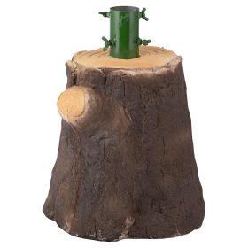 Base albero di Natale in poliresina h. 35 cm, tronco d&#39;albero, Santa&#39;s House