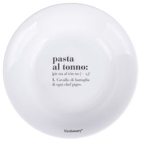 Piatto fondo tondo in vetro opalino