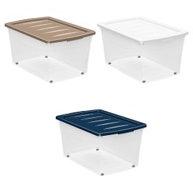 Contenitore multiuso con ruote 50 L 58x39x31,5 cm, Multibox Roller
