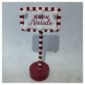 Decorazione cartello natalizio led h. 23 cm, Merry Christmas, Xmas