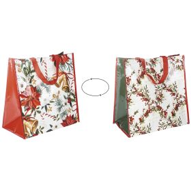 Borsa shopper natalizia 45x25x45 cm, Tradition Santa's House
