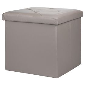 Pouf contenitore multiuso 38x38xh.38 cm, tortora, Sibilla