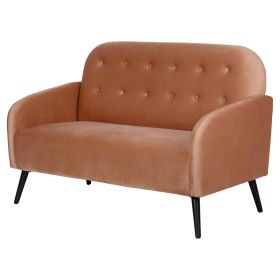 Divano 2 posti design vintage, cammello, Sibilla