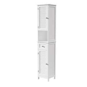 Mobiletto a colonna in legno MDF laccato, 2 ante e 1 cassetto, S&#236;ordine