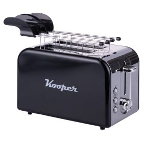Tostapane 2 aperture 700-850 W, con pinze, nero, Kooper