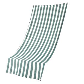 Tenda ombreggiante a caduta 150x300 cm, idrorepellente, righe bianche e verdi, Est&#233;