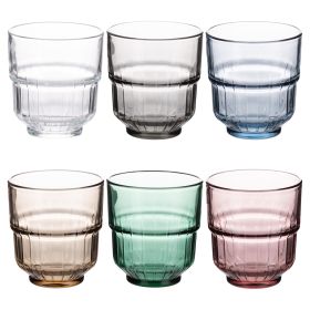 Set 6 bicchieri impilabili 340 ml, Vertical Color Sibilla