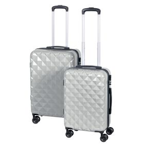 Set Valigie 2 Pezzi 14"+24" Rigide: Trolley Con 4 Ruote, Lucchetto, Verde, Bagaglio A Mano + Grande
