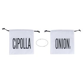 Sacchetto cipolla in cotone con laccetto, double face, bianco, Bigismore