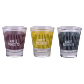 Set 3 bicchierini caff&#232; 90 ml in vetro, Espressino Tuttocaff&#232; Sibilla