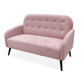 Divano 2 posti design vintage, rosa cipria, Sibilla