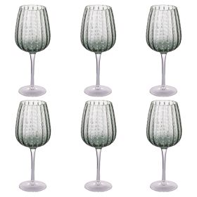 Set 6 calici 500 ml in vetro lavorato, Shiraz Greenery