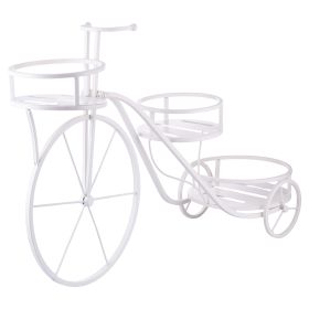 Bicicletta portavasi 3 ripiani in ferro battuto 78x25x48 cm, crema, Est&#233;
