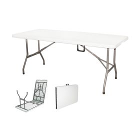 Tavolo richiudibile a valigia bianco 181x74x74 cm