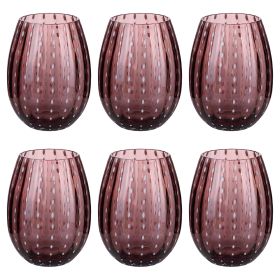 Set 6 bicchieri acqua 525 ml in vetro lavorato, Shiraz Provence