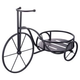 Bicicletta portavasi 1 ripiano in ferro battuto 54x26x35 cm, nero, Esté