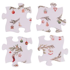 Set 4 mattonelline puzzle in ceramica 11x11cm, Rametto