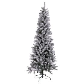 Albero di Natale slim innevato 1400 rami h. 210 cm, Everst Santa's House