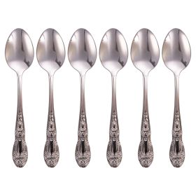 Set 6 cucchiaini in acciaio inox, silver lucido, Wonderland