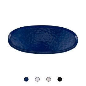 Piatto ovale in melamina, effetto materico, Melamine