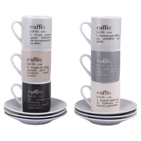 Set 6 tazzine 90 ml con piattino, Victionary