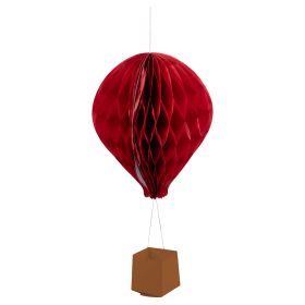 Mongolfiera decorativa appendino 3D in carta con chiusura con biadesivo h. 28 cm, Origami