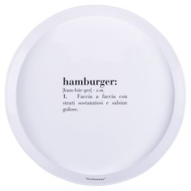 Piatto piano 27 cm in vetro opalino, Victionary Hamburger