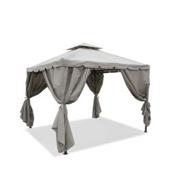 Gazebo idrorepellente 3x3 m con tende laterali, tortora, Tangeri Est&#233;