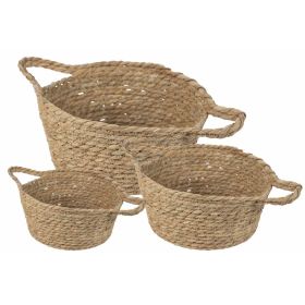 Set 3 cestini multiuso in fibra naturale, Natural