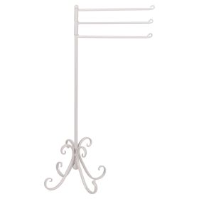 Porta asciugamani 3 tubi in ferro 55x36x88 cm, bianco, Sibilla