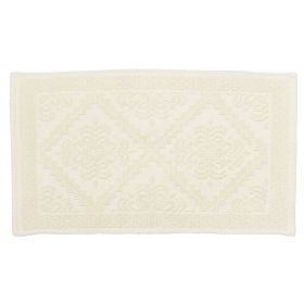 Tappeto bagno avorio 40x60 cm in 100% cotone, Sibilla