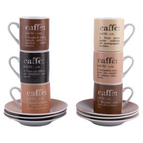 Set 6 tazzine caff&#232; 90 ml con piattino, Victionary Chocolate