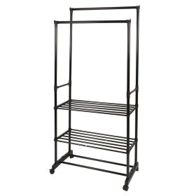 Multistand appendiabiti 2 aste 3 ripiani