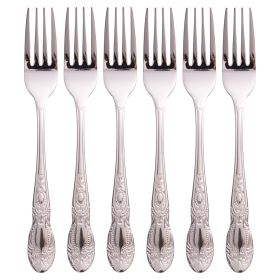 Set 6 forchette in acciaio inox, silver lucido, Wonderland