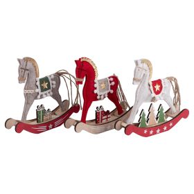 Cavallo a dondolo decorativo h. 18 cm, Santa's House
