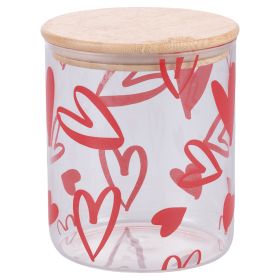 Barattolo 750 ml in vetro borosilicato, coperchio in bambù, Love and SìChef