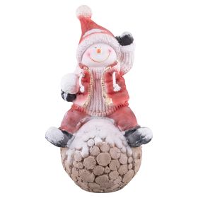 Pupazzo di neve su sfera decorativa in poliresina h. 48 cm, Santa&#39;s House